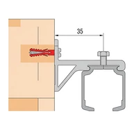 Távtartós fali sínrögzítéssel (két irányba nyíló)