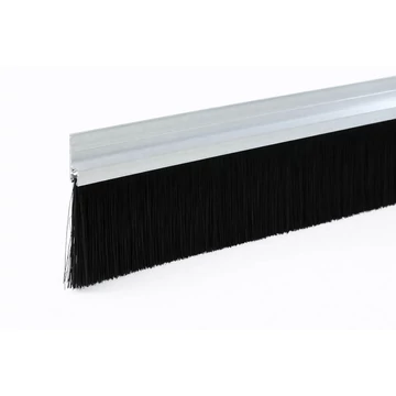 KT-PH-5-77-52-NATUR típusú, 77 mm magas natúr alumínium profilos ajtókefe 52 mm-es fekete sörtével.