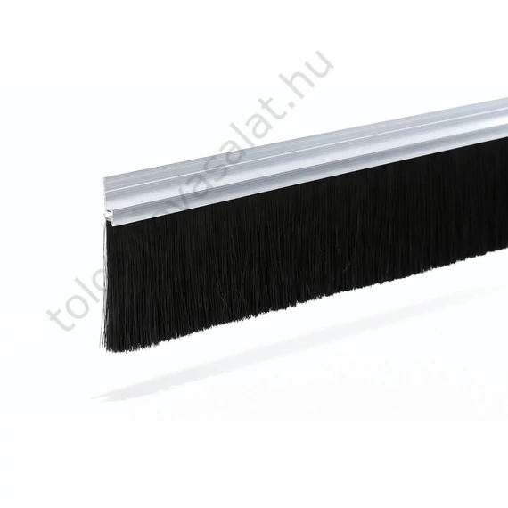 KT-PH-5-117-92-NATUR típusú, 117 mm magas natúr alumínium profilos ajtókefe extrém 92 mm-es fekete sörtével.