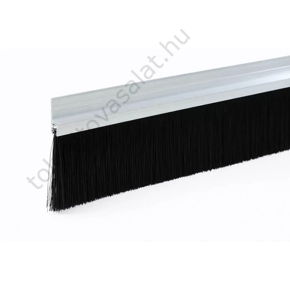 KT-PH-5-77-52-NATUR típusú, 77 mm magas natúr alumínium profilos ajtókefe 52 mm-es fekete sörtével.