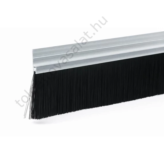 KT-PH-5-87-62-NATUR típusú, 87 mm magas natúr alumínium profilos ajtókefe extrém 62 mm-es fekete sörtével.